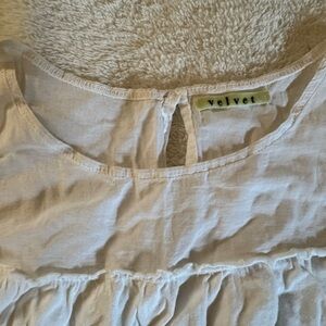 Velvet Cream Ruffled Sleeve Blouse